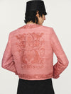 INTO THE EAST 25 Autumn/Winter Pink Embroidered Button Tussah Silk Suit ITE-E1DGAW021PK22SU-FEN Pink